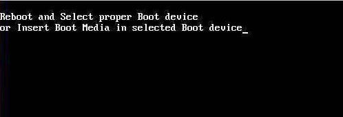 reboot and select proper boot device or insert boot media 65dfaab09f1a4