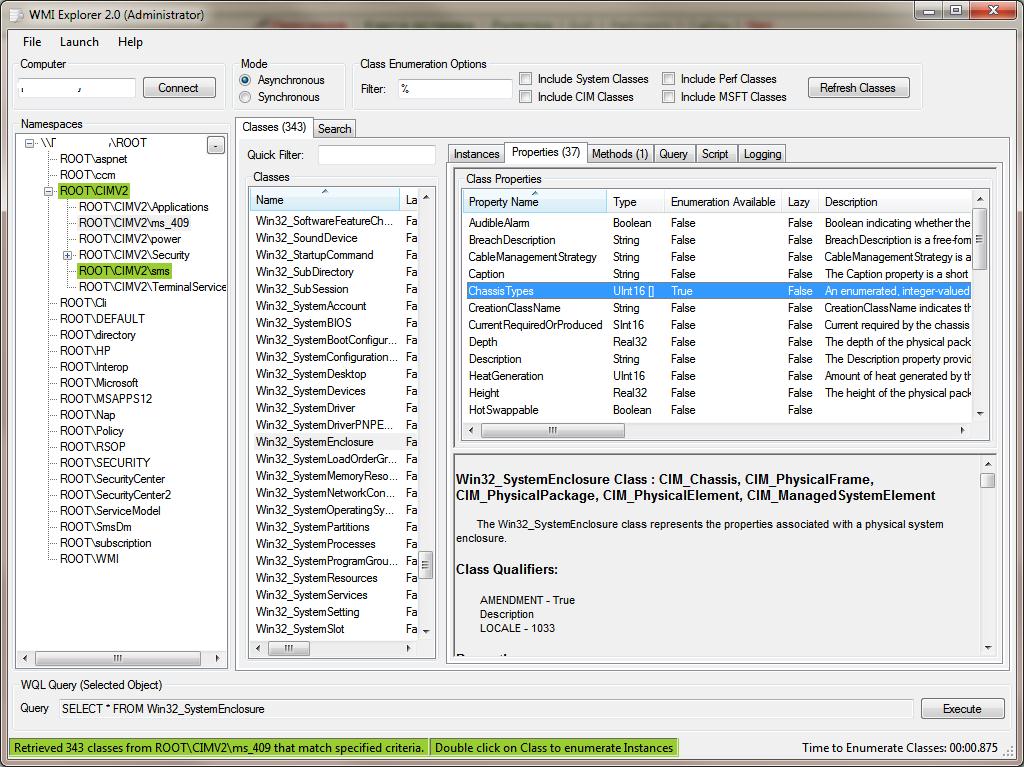 Wmi explorer класс Win32_SystemEnclosure
