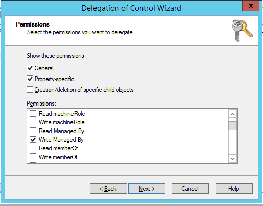 делегирование прав Write Description + Write Managed By в AD на компьютеры