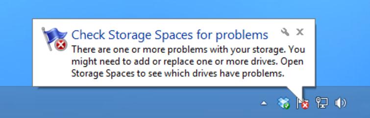 Check Storage Spaces for problems Storage Spaces Windows 8