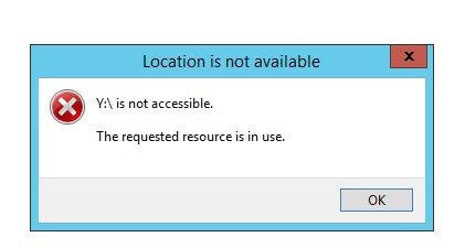 The requested resource is in use