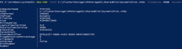 New-VHD - создать диск с помощью powershell