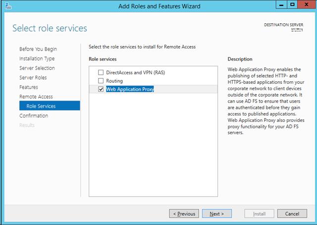 Установка web application proxy в windows server 2012 r2