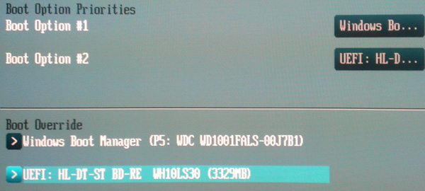 Выбор загрузочного устройства в uefi boot menu Выбор загрузочного устройства в uefi boot menu