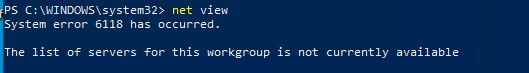 Windows не видит компьютеры в сетевом окружении 3 net view ошибка 6188: Недоступен список серверов для этой рабочей группы
