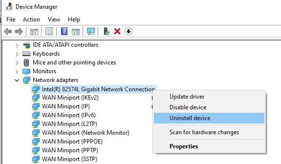 Windows не видит компьютеры в сетевом окружении 13 удалить сетевую карту в windows 10