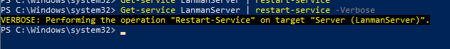 перезапуск службы lanmanserver