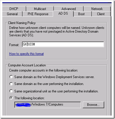 Windows Deployment Services, WAIK и Windows 7. Создаем и настраиваем ImageUnattend.xml 8 description: ad ds client naming policy