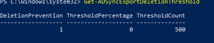 Get-ADSyncExportDeletionThreshold текущий лимит