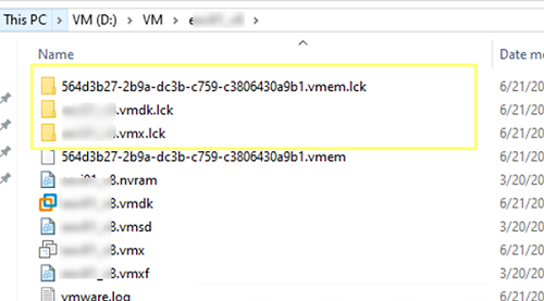 lck файлы виртуальной машины VMware Workstation