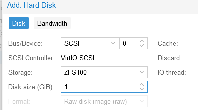 Добавить SCSI диск в Proxmox