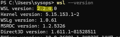 Версия WSL2
