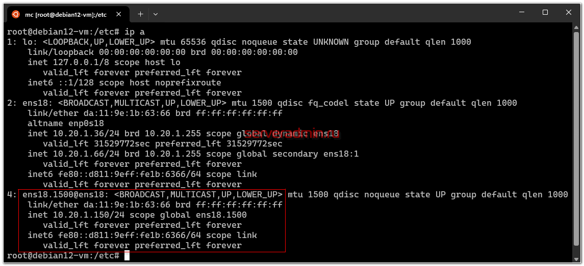 Настройка vlan в debian