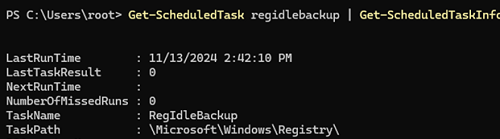 Задание планировщика regidlebackup 