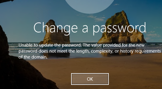 не могу сменить пароль - не соответствует политике AD