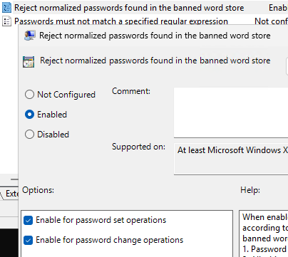 Групповая политика Reject passwords found in the compromised password store 