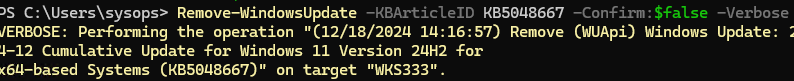 Remove-WindowsUpdate 