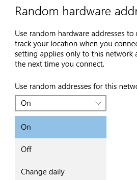 Рандомизация MAC адреса для Wi-Fi подключений в Windows 3 Использовать новый рандомный MAC адрес каждый день