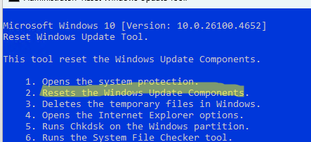 Сброс настройки службы script-wureset