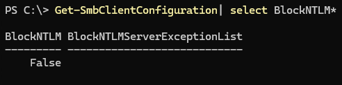 Полностью отключить NTLM для клиента SMB: Set-SMbClientConfiguration -BlockNTLM 
