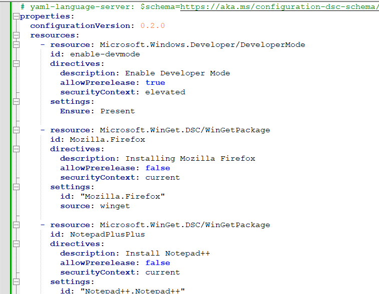 YAML файл с конфигурацией для windows