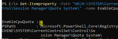 EnableCpuQuota параметр реестра