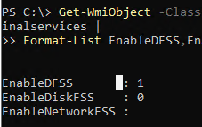 Проверить значения EnableDFSS,EnableDiskFSS,EnableNetworkFSS