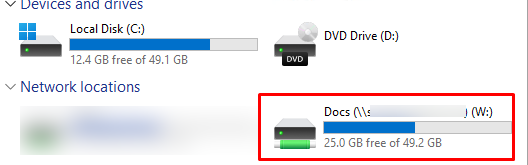 Подключить сетевую папку через TransportType QUIC