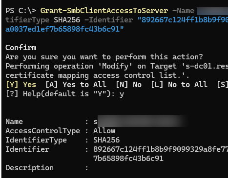 Разрешить аутентификацию на SMB сервера только для клиентов с определёнными сертификатами