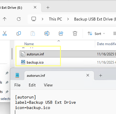 autorun.inf - задать иконку для USB диска