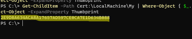 получить отпечаток сертификата