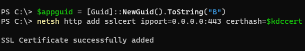 netsh http add sslcert ipport - привязать сертификат