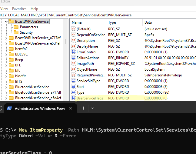 UserServiceFlags - запретить создание per-user службы в windows